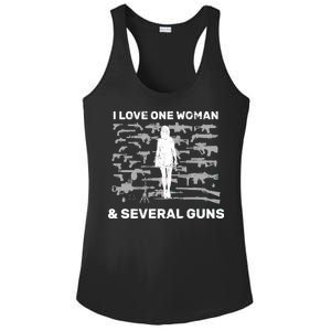 I Love One Woman and Several Guns Ladies PosiCharge Competitor Racerback Tank