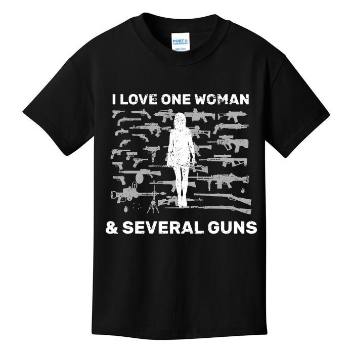 I Love One Woman and Several Guns Kids T-Shirt
