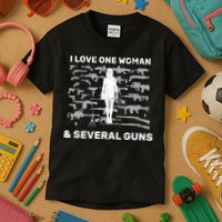 I Love One Woman and Several Guns Kids T-Shirt