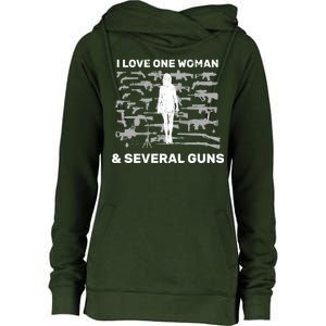 I Love One Woman and Several Guns Womens Funnel Neck Pullover Hood