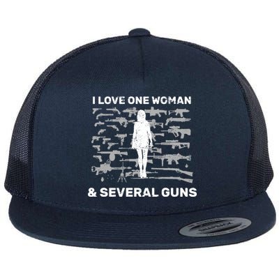 I Love One Woman and Several Guns Flat Bill Trucker Hat