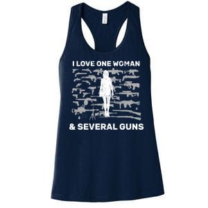 I Love One Woman and Several Guns Women's Racerback Tank