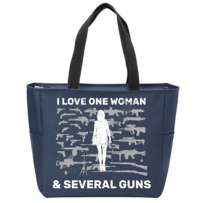 I Love One Woman and Several Guns Zip Tote Bag