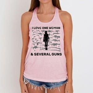 I Love One Woman and Several Guns Women's Knotted Racerback Tank