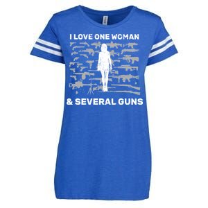 I Love One Woman and Several Guns Enza Ladies Jersey Football T-Shirt