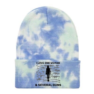 I Love One Woman and Several Guns Tie Dye 12in Knit Beanie