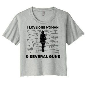 I Love One Woman and Several Guns Women's Crop Top Tee