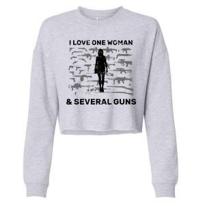 I Love One Woman and Several Guns Cropped Pullover Crew