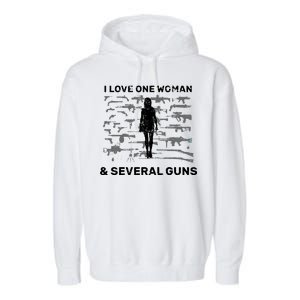 I Love One Woman and Several Guns Garment-Dyed Fleece Hoodie