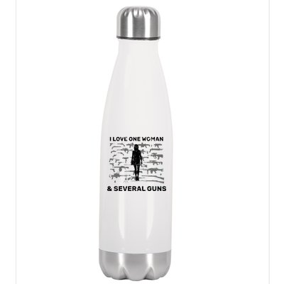 I Love One Woman and Several Guns Stainless Steel Insulated Water Bottle