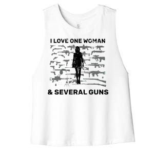 I Love One Woman and Several Guns Women's Racerback Cropped Tank