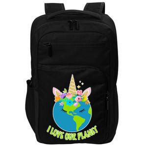 I Love Our Planet Earth Day Love Impact Tech Backpack