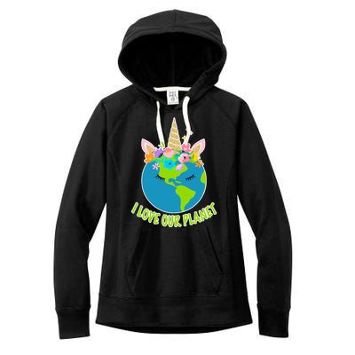 I Love Our Planet Earth Day Love Women's Fleece Hoodie