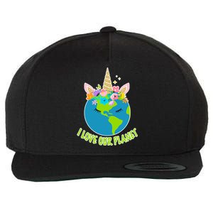 I Love Our Planet Earth Day Love Wool Snapback Cap