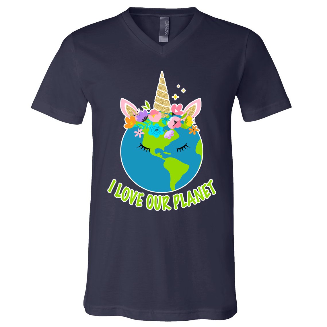 I Love Our Planet Earth Day Love V-Neck T-Shirt