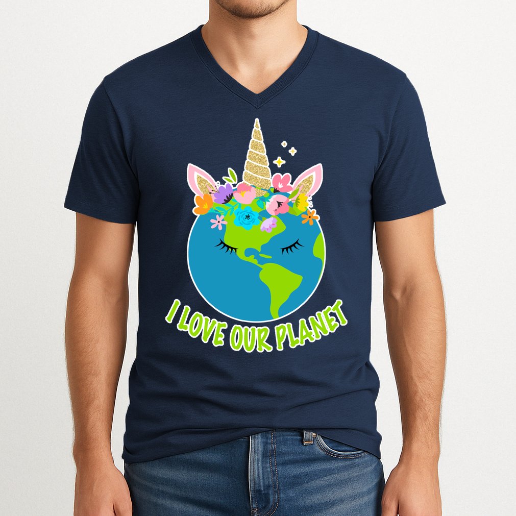 I Love Our Planet Earth Day Love V-Neck T-Shirt