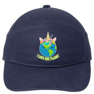 I Love Our Planet Earth Day Love 7-Panel Snapback Hat