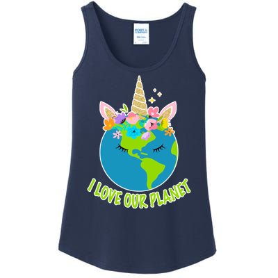 I Love Our Planet Earth Day Love Ladies Essential Tank