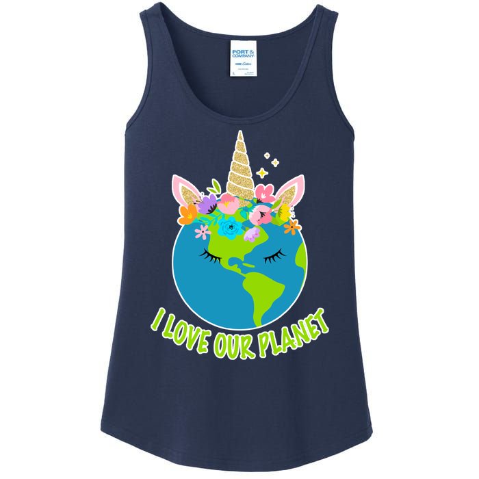 I Love Our Planet Earth Day Love Ladies Essential Tank