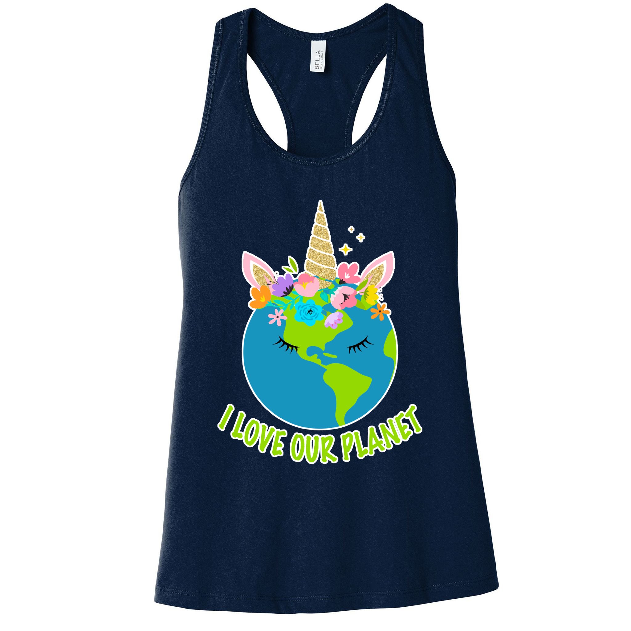 I Love Our Planet Earth Day Love Womens Tank Top