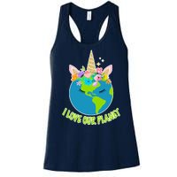 I Love Our Planet Earth Day Love Women's Racerback Tank