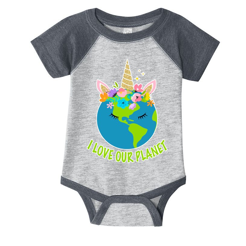 I Love Our Planet Earth Day Love Infant Baby Jersey Bodysuit