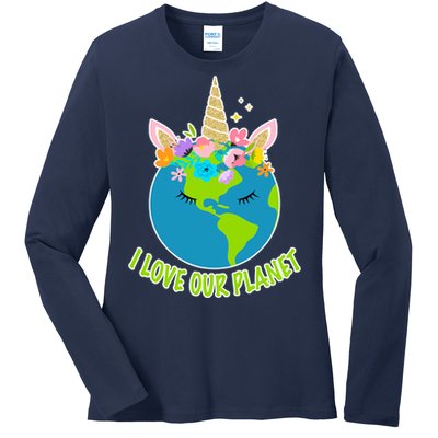 I Love Our Planet Earth Day Love Ladies Long Sleeve Shirt