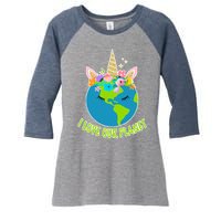 I Love Our Planet Earth Day Love Women's Tri-Blend 3/4-Sleeve Raglan Shirt