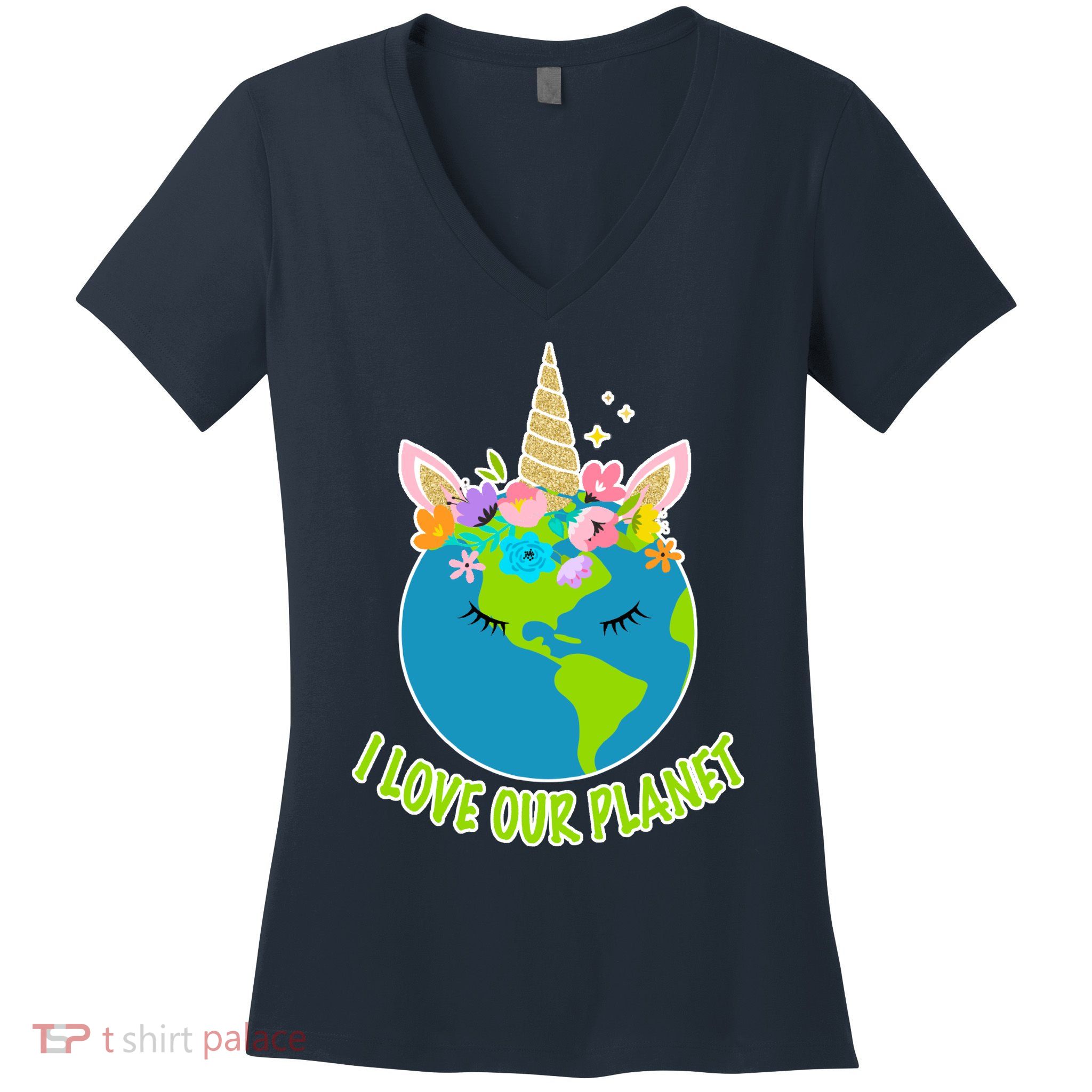 I Love Our Planet Earth Day Love Women's V-Neck T-Shirt