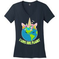 I Love Our Planet Earth Day Love Women's V-Neck T-Shirt