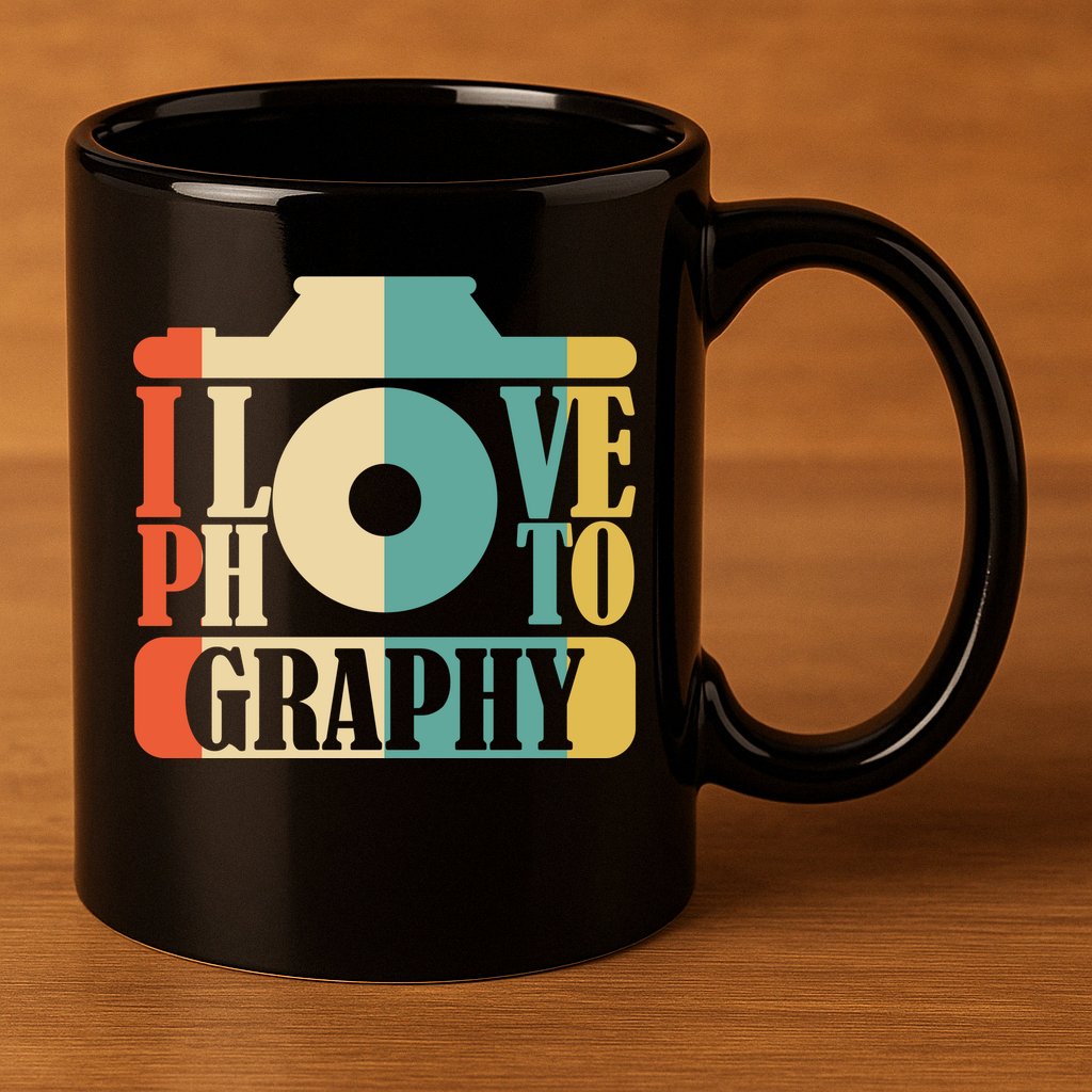 I Love Photography Camera 11oz C Handle Ceramic Mug