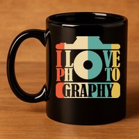 I Love Photography Camera 11oz C Handle Ceramic Mug