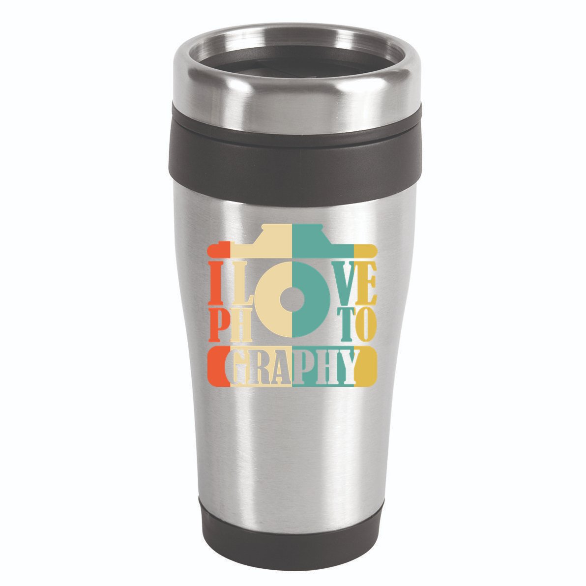 I Love Photography Camera 16oz Travel Tumbler