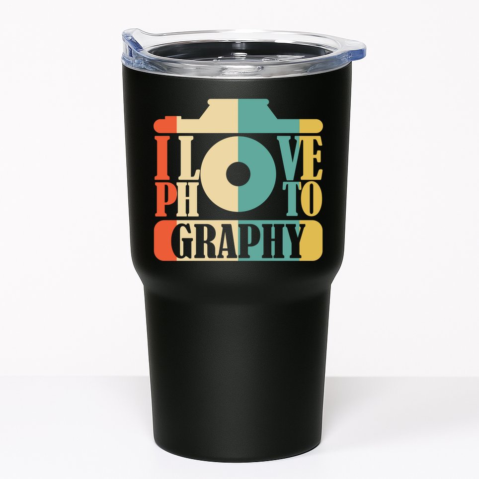 I Love Photography Camera Tumbler