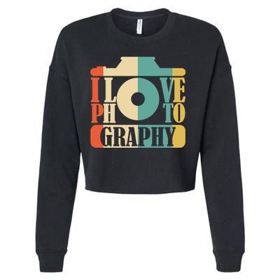 I Love Photography Camera Cropped Pullover Crew