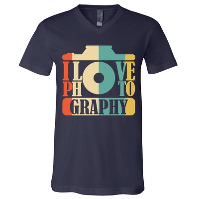 I Love Photography Camera V-Neck T-Shirt
