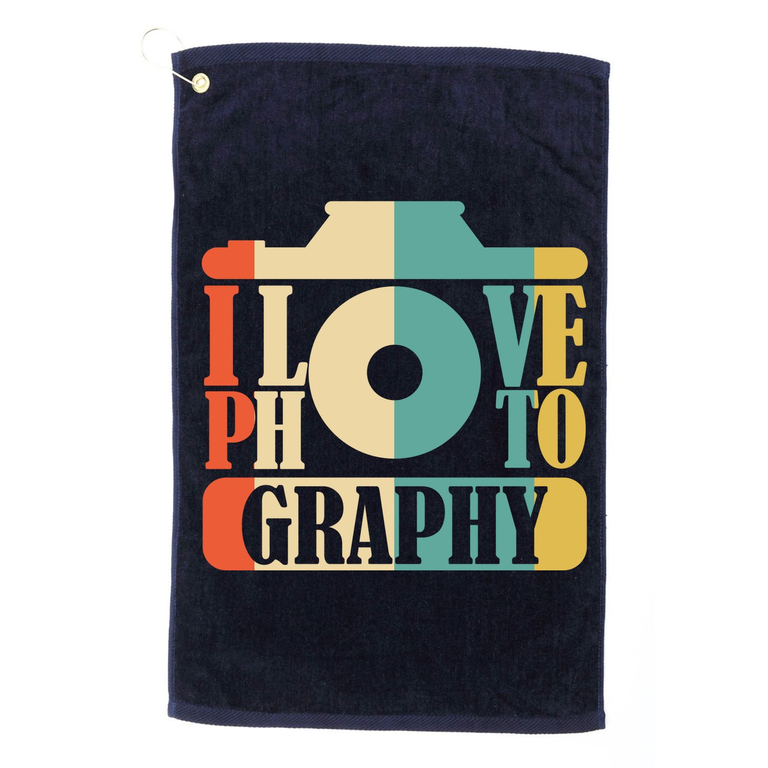 I Love Photography Camera Golf Towel