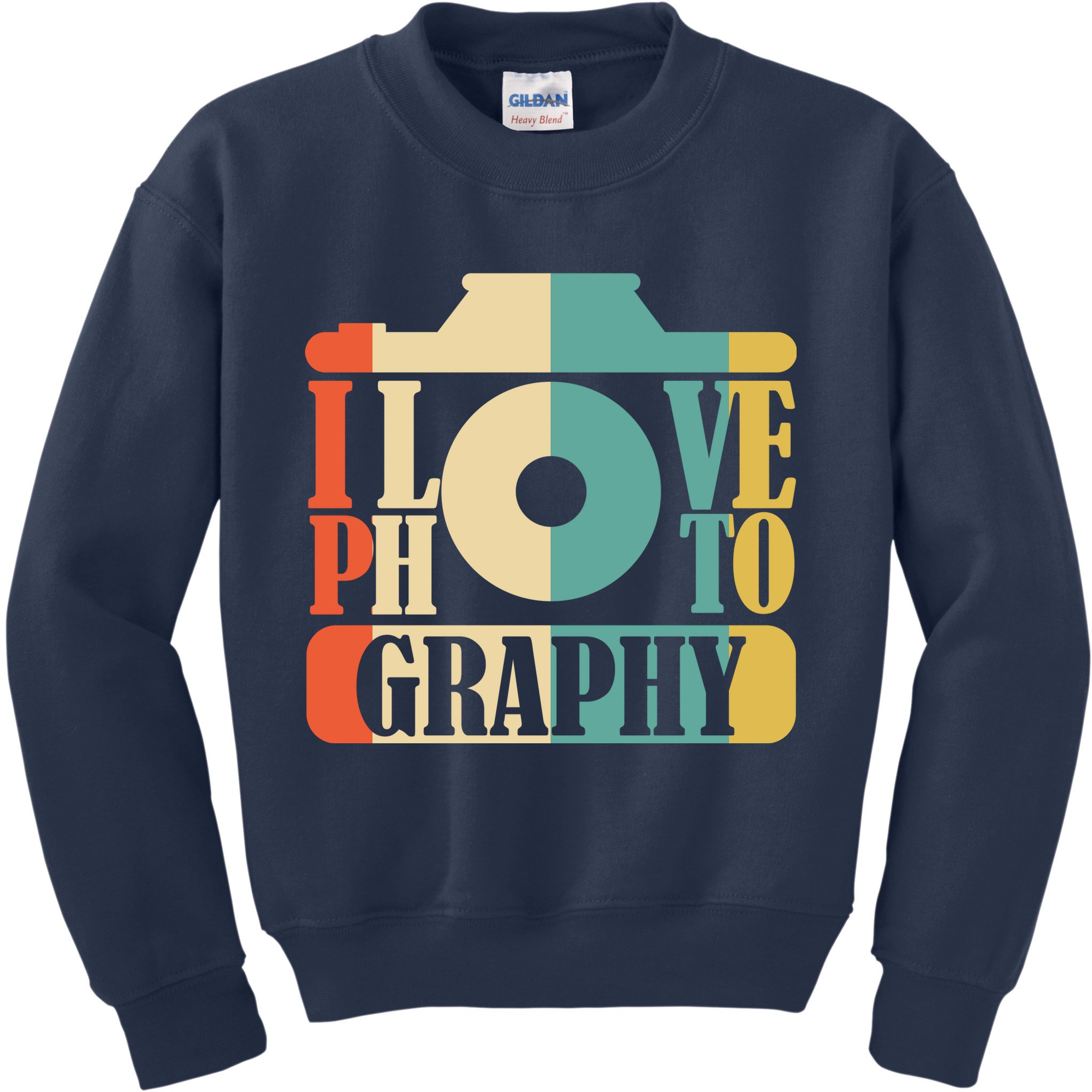 I Love Photography Camera Kids Sweatshirt