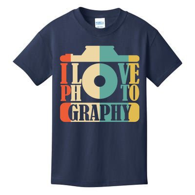 I Love Photography Camera Kids T-Shirt