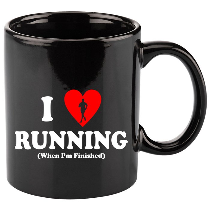 I Love Running When I'm Finished 11oz C Handle Ceramic Mug