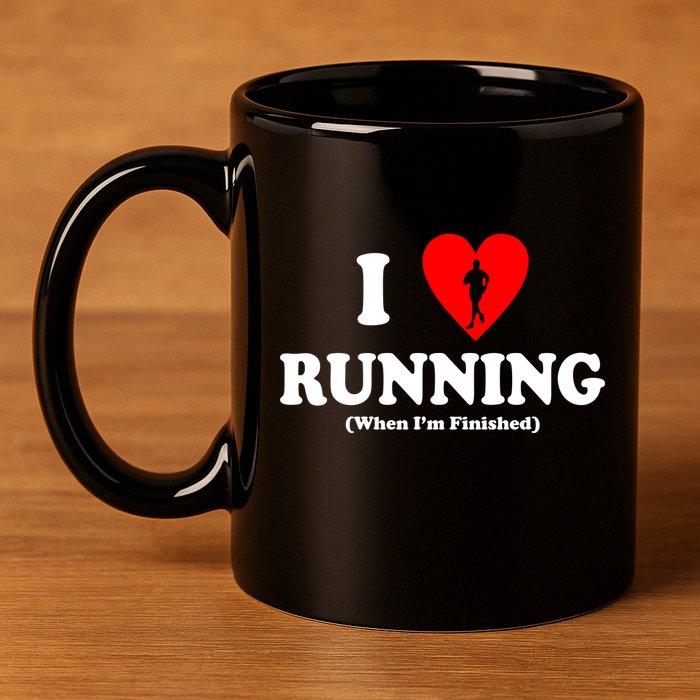 I Love Running When I'm Finished 11oz C Handle Ceramic Mug