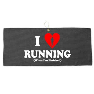 I Love Running When I'm Finished Large Microfiber Waffle Golf Towel