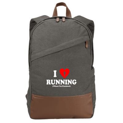 I Love Running When I'm Finished Cotton Canvas Backpack