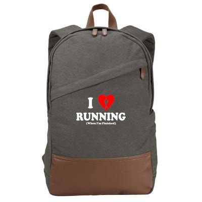 I Love Running When I'm Finished Cotton Canvas Backpack