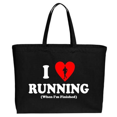 I Love Running When I'm Finished Cotton Canvas Jumbo Tote