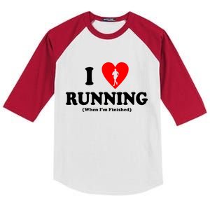 I Love Running When I'm Finished Kids Colorblock Raglan Jersey