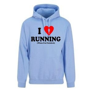 I Love Running When I'm Finished Unisex Surf Hoodie