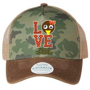 I Love School Counselor Turkeys Thanksgiving Legacy Tie Dye Trucker Hat