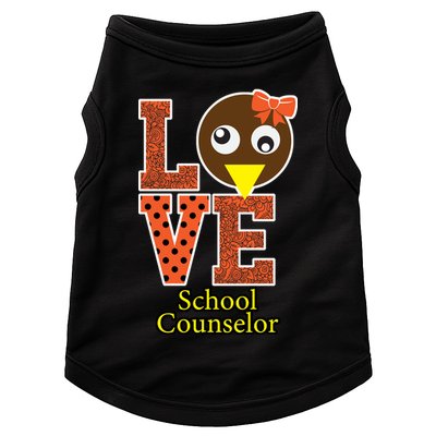 I Love School Counselor Turkeys Thanksgiving Doggie Tank