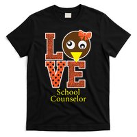 I Love School Counselor Turkeys Thanksgiving T-Shirt